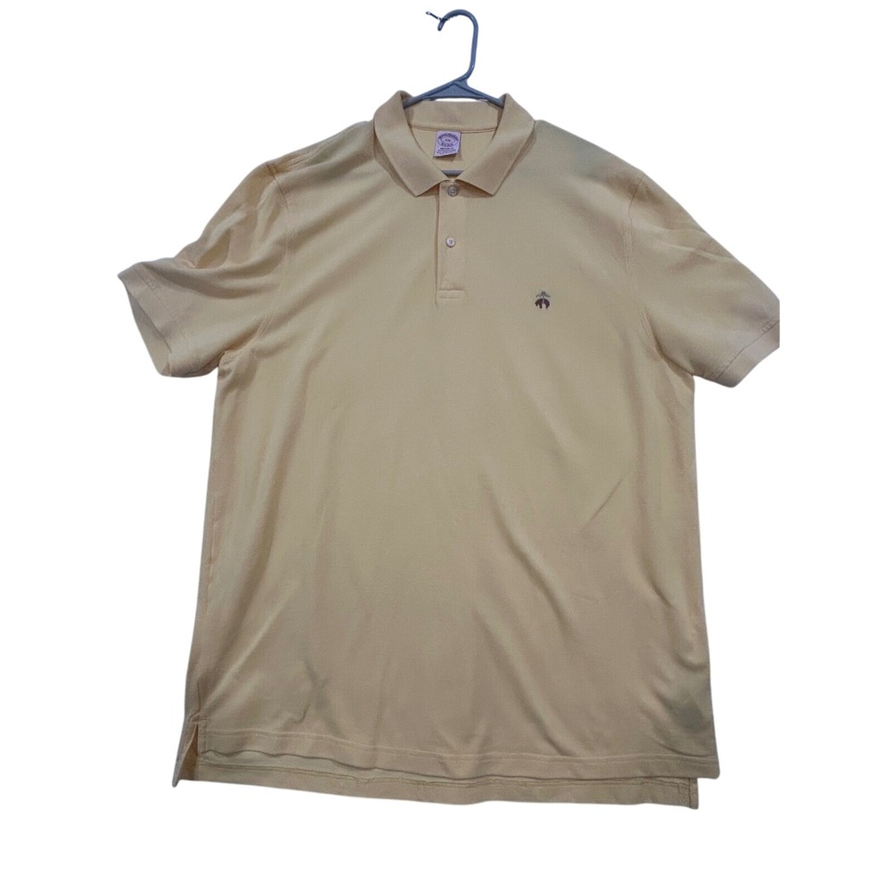 Brooks Brothers Original Fit Performance Polo Shirt Soft Yellow XXL (494)